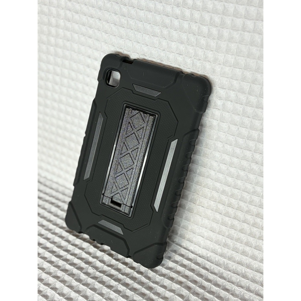 Black Rugged Shockproof Silicone Tablet Case with Integrated Stand